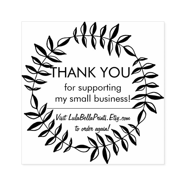 Botanical Thank You For Your Business Rubber Stamp (Imprint)