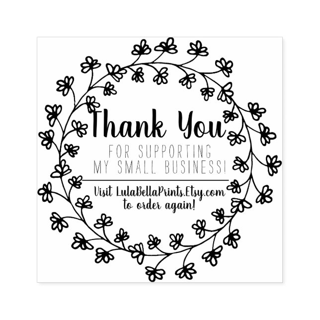 Botanical Thank You For Your Business Rubber Stamp (Imprint)