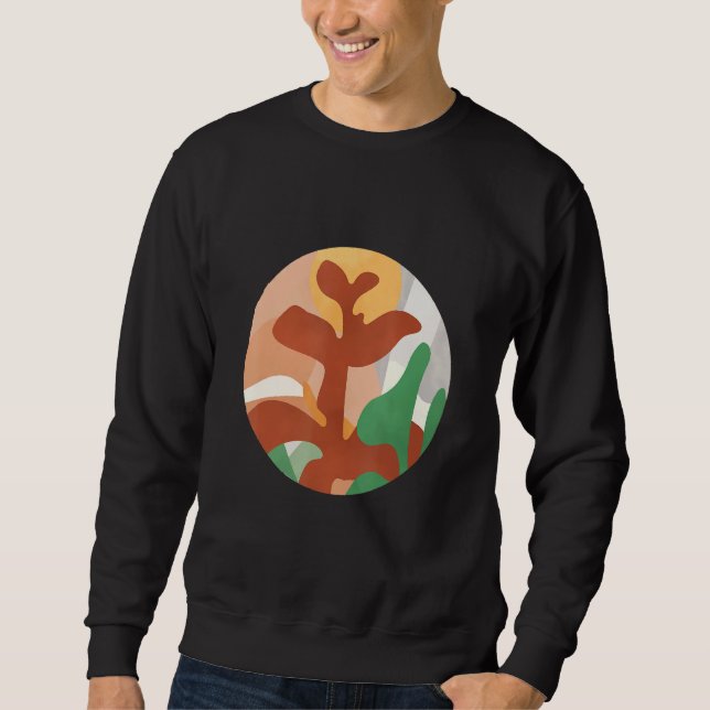 Botanical Theme  Sun Abstract Art Sweatshirt (Front)