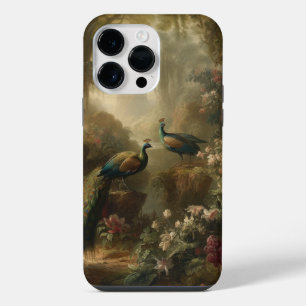 Botanical: three peacocks in English garden iPhone 14 Pro Max Case