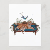 Botanical Tiger on Lounge Chair