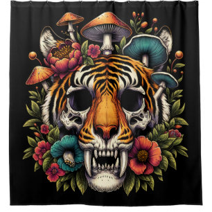 Botanical Tiger Shower Curtain