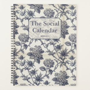 Botanical Toile Hydrangea & Sea Holly Custom Planner