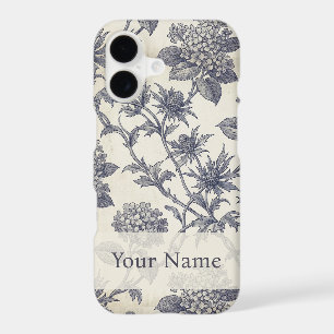 Botanical Toile Hydrangea & Sea Holly Phone Case