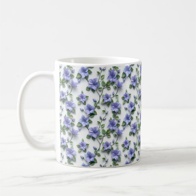 Botanical Trailing Vines Lavender Lilac Floral Mug (Left)