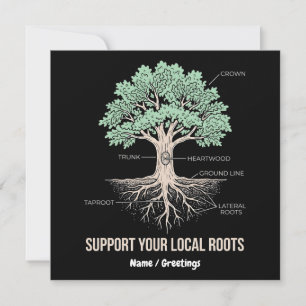 Botanical Tree Anatomy Support Your Local Roots Invitation