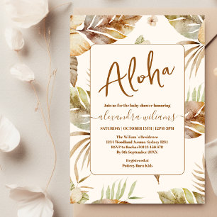 Botanical tropical floral baby shower invitation