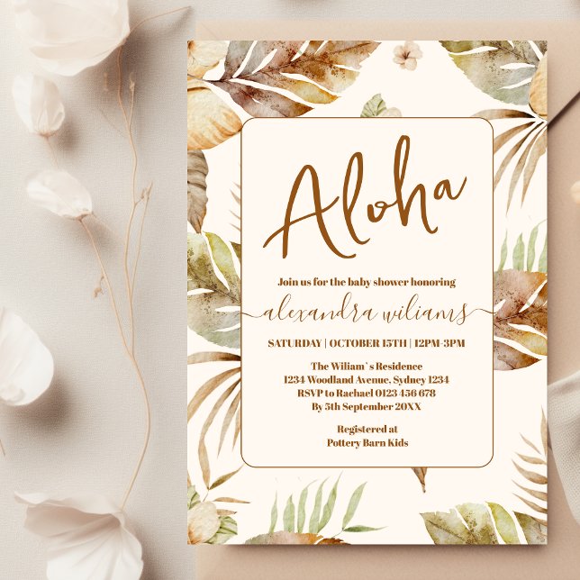 Botanical tropical floral baby shower invitation (Creator Uploaded)
