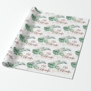 Botanical Tropical Mele Kalikimaka   Christmas Wrapping Paper