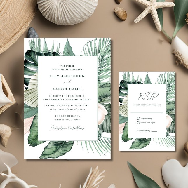Botanical Tropical Wedding Invitation (Botanical Tropical Wedding Invitation)