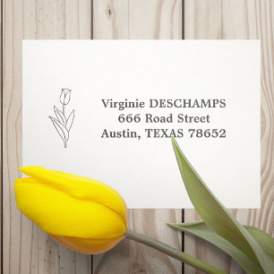 Botanical Tulip Line Art Flower Self-inking Stamp