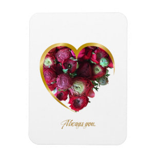 Botanical Valentine’s Day Card – Floral Heart with Magnet