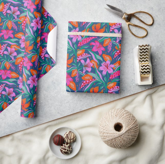 Botanical Vibrant Garden Wrapping Paper (Crafts)