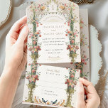 Botanical Victorian Bliss Wedding Perforated RSVP All In One Invitation<br><div class="desc">Create a memorable first impression for your guests with our Botanical Bliss Wedding Invitation Suite, boasting a lovely assemblage of blush pink, coral, sage, and forest green hues. The exterior of the invitation suite presents a floral border of lush blooms in warm tones, seamlessly flowing into a clean, ivory canvas...</div>