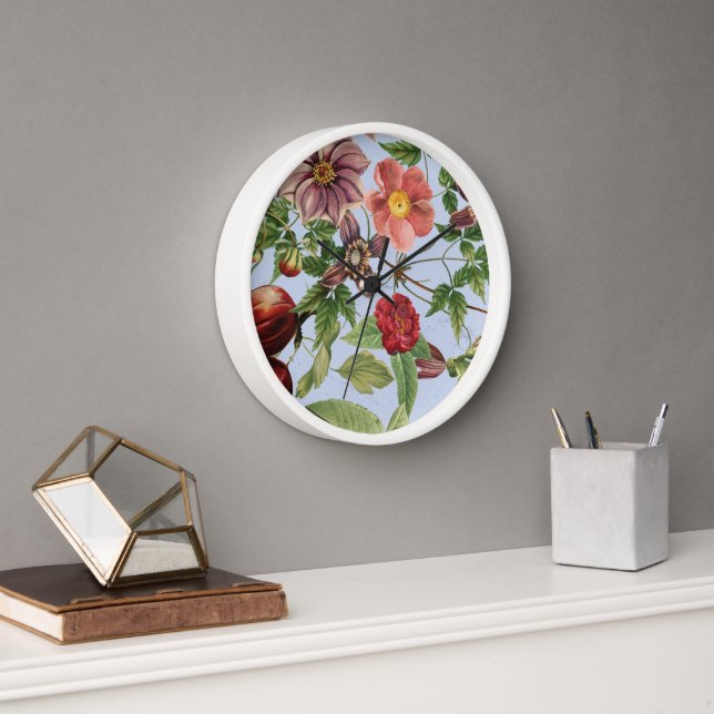 Botanical vintage design clock (Office)