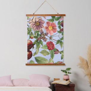 Botanical vintage design hanging tapestry