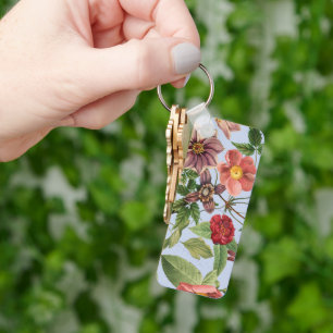 Botanical vintage design key ring