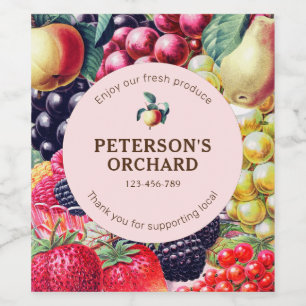 Botanical Vintage Fruit Local Farmer Label