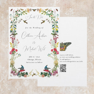 Botanical Vintage Hummingbird Garden Wedding Save The Date