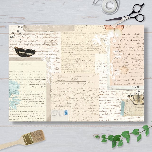 Botanical Vintage Letters Tissue Paper (Creator Uploaded)