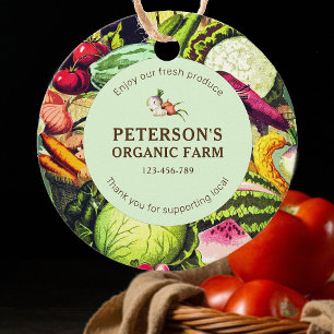 Botanical Vintage Vegetables Local Farmer Label