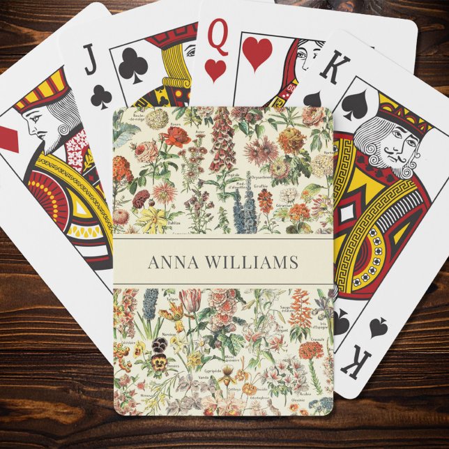 Botanical Vintage Wildflower Floral Personalised Playing Cards (Creator Uploaded)