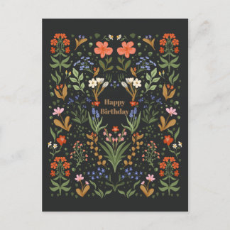 Botanical vintage wildflowers garden card