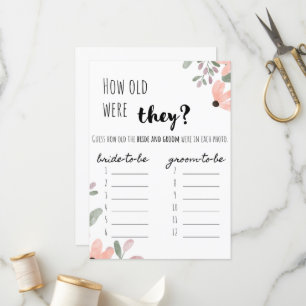 Botanical Watercolor Bridal Shower "Guess the Age" Program