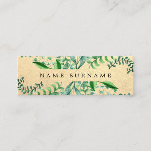 Botanical Watercolor Chic Gold Mini Business Card