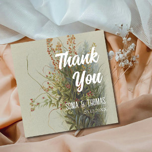 Botanical Watercolor Classic Art Thank You Card