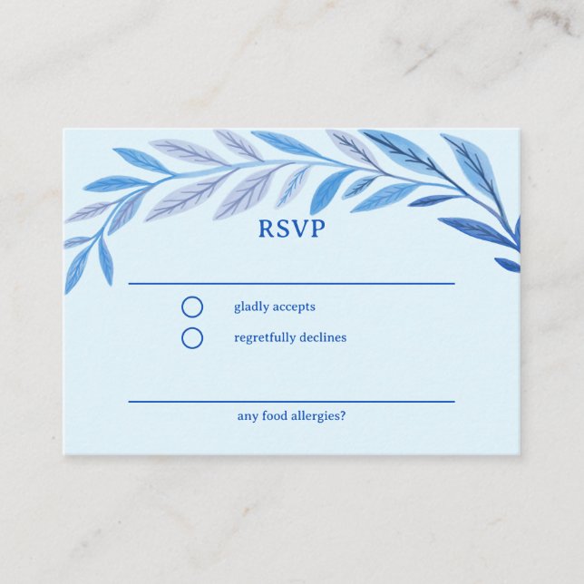 Botanical Watercolor CUSTOM Bar Bat Mitzvah RSVP Enclosure Card (Front)