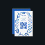 Botanical Watercolor CUSTOM QR Bar Bat Mitzvah Enclosure Card<br><div class="desc">Perfect ENCLOSURE card to announce a bat mitzvah, bar mitzvah or other Jewish celebration! Hand drawn delicate leaf trame art for you! FULLY CUSTOMIZABLE! Click on “Personalise” above to edit the text and add your link to the QR code. Click "edit using design tool" to adjust the fonts, colours and...</div>