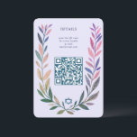 Botanical Watercolor CUSTOM QR Bar Bat Mitzvah Enclosure Card<br><div class="desc">Perfect ENCLOSURE card to announce a bat mitzvah, bar mitzvah or other Jewish celebration! Hand drawn delicate leaf trame art for you! FULLY CUSTOMIZABLE! Click on “Personalize” above to edit the text and add your link to the QR code. Click "edit using design tool" to adjust the fonts, colors and...</div>