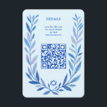 Botanical Watercolor CUSTOM QR Bar Bat Mitzvah Enclosure Card<br><div class="desc">Perfect ENCLOSURE card to announce a bat mitzvah, bar mitzvah or other Jewish celebration! Hand drawn delicate leaf trame art for you! FULLY CUSTOMIZABLE! Click on “Personalise” above to edit the text and add your link to the QR code. Click "edit using design tool" to adjust the fonts, colours and...</div>