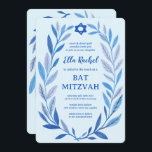 Botanical Watercolor CUSTOM QR Bar Bat Mitzvah Invitation<br><div class="desc">Perfect card to announce a bat mitzvah, bar mitzvah or other Jewish celebration! Hand drawn delicate leaf trame art for you! FULLY CUSTOMIZABLE! Click on “Personalise” above to edit the text and add your link to the QR code. Click "edit using design tool" to adjust the fonts, colours and placements....</div>