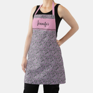 Botanical watercolor daisies monogram name apron