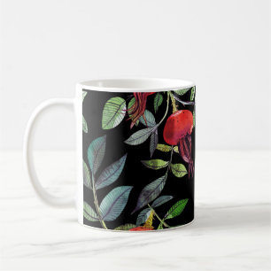 Botanical watercolor drawing dogrose pattern. Brig Coffee Mug