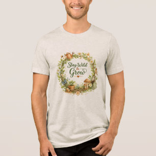 Botanical Watercolor Floral Wreath Inspirational Tri-Blend Shirt