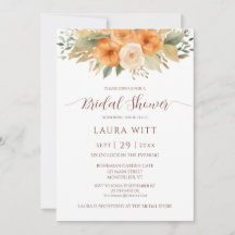 Botanical Watercolor Flowers Chic Bridal Shower