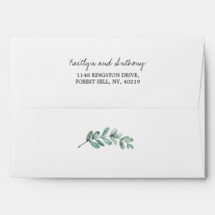 Botanical Watercolor Greenery Eucalyptus Envelope