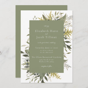 Botanical Watercolor Greenery Wedding Invitation