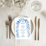 Botanical Watercolor Jewish Event Bar Bat Mitzvah Menu<br><div class="desc">Perfect menu card for a bat mitzvah, bar mitzvah or other Jewish celebration! Hand drawn delicate leaf trame art for you! FULLY CUSTOMIZABLE! Click on “Personalise” above to edit the text. Click "edit using design tool" to adjust the fonts, colours and placements and to add text to the back side...</div>