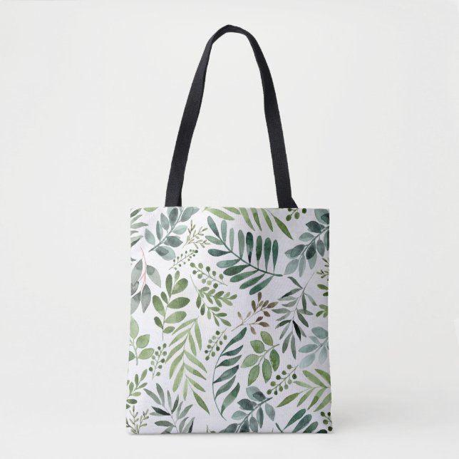 Botanical Watercolor Leaves  Tote Bag (Front)