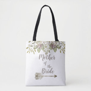 Botanical Watercolor Mother of the Bride Tote Bag
