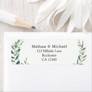Botanical Watercolor olive branch return address Label