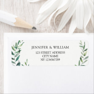 Botanical Watercolor olive branch return address Return Address Label