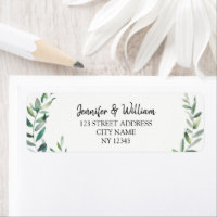 Botanical Watercolor olive leaves rustic wedding