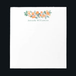 Botanical Watercolor Orange Personalised Name Notepad<br><div class="desc">Personalised Botanical Watercolor Orange Personal Stationery Notepad</div>