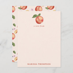 Botanical Watercolor Peaches & Blossoms Card