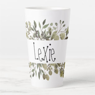 Botanical Watercolor Personalised Latte Mug